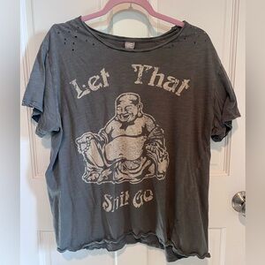 Magnolia Pearl Charcoal Tee with Buddha Graphic